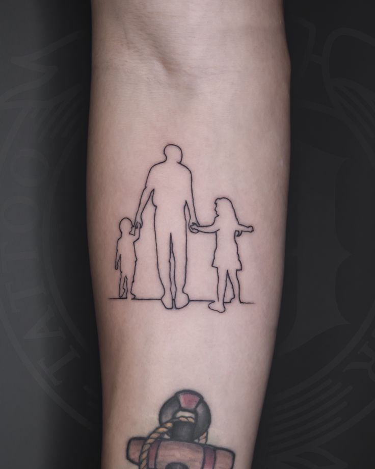 mother father and daughter tattoo design