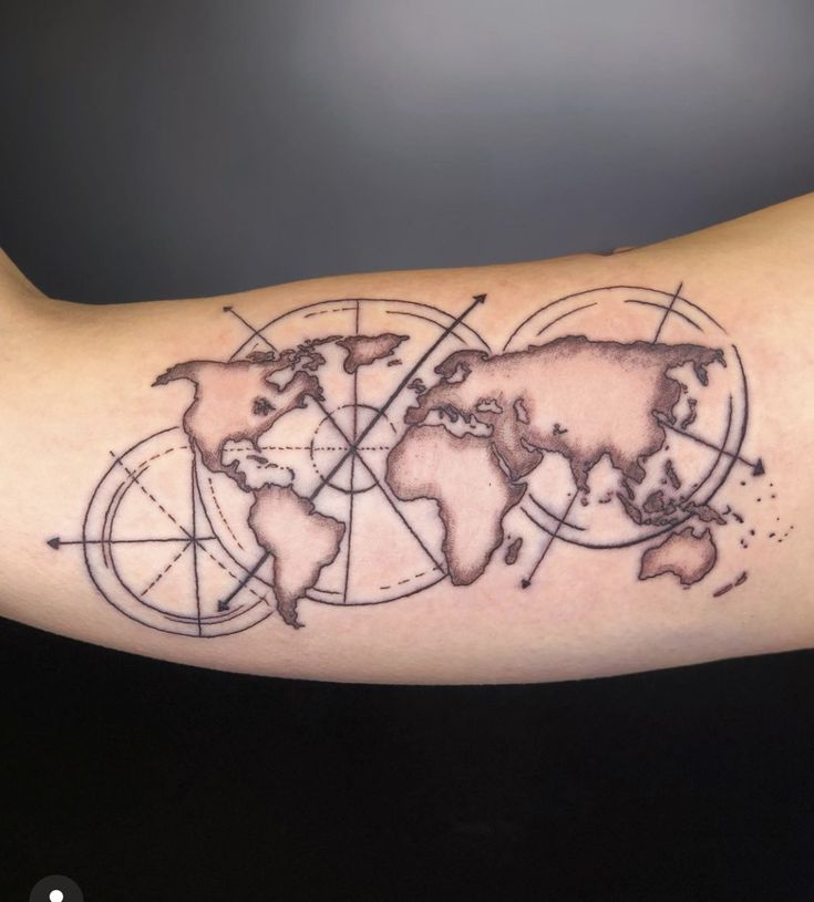 nautical map tattoo drawing