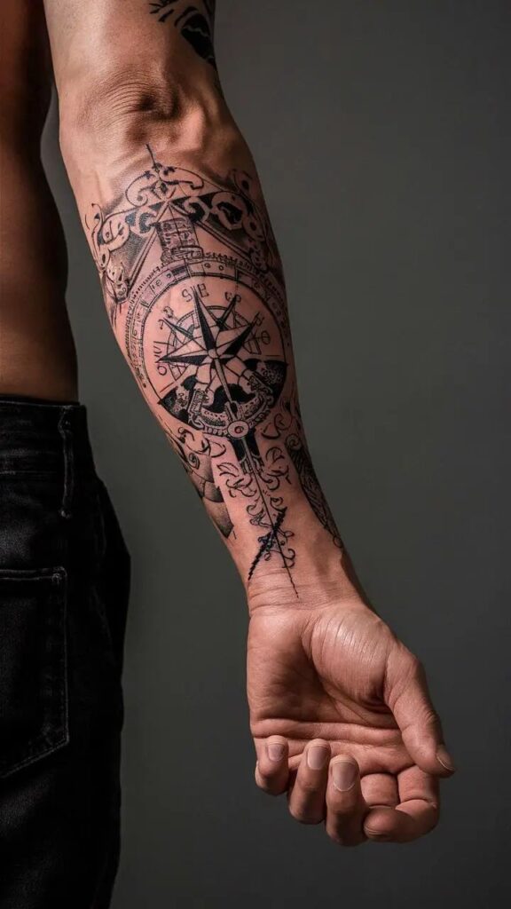 outer forearm tattoos for men