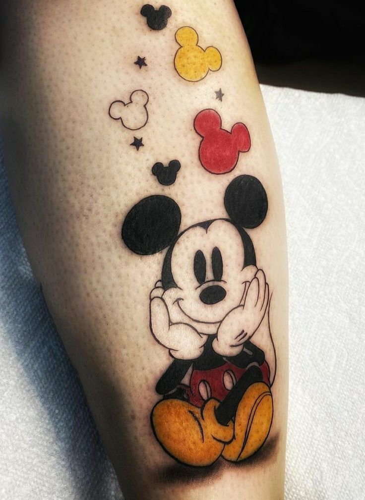 outline mickey mouse tattoo