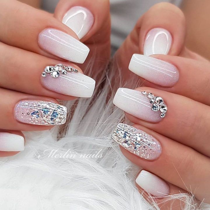 pink and white nail polish