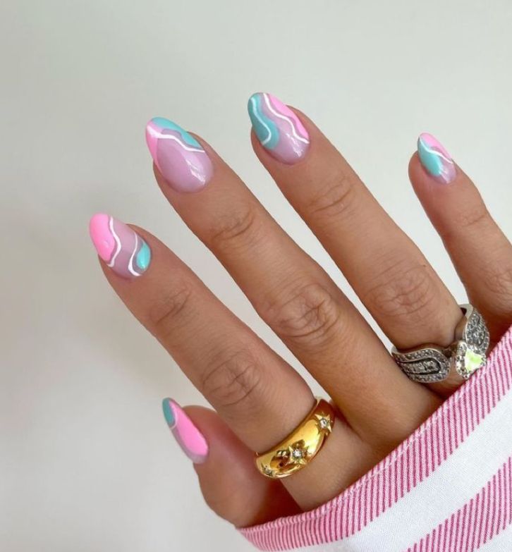 preppy nail designs short