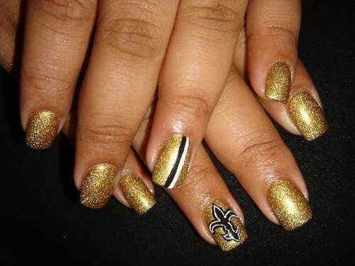 prom royal blue and gold nails