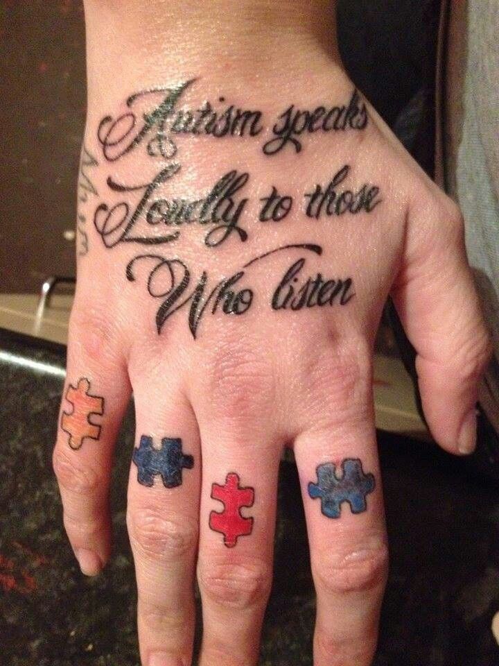 puzzle piece autism tattoo ideas