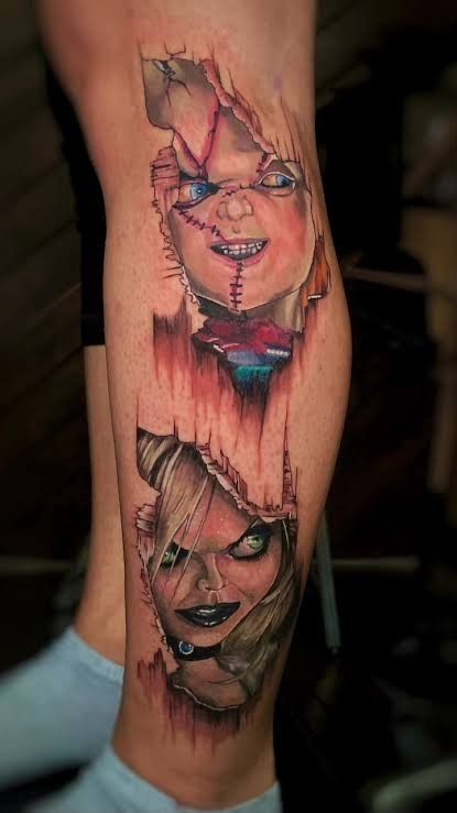 realistic chucky tattoo