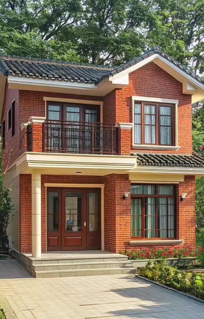 red brick front door colors