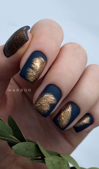 sage green and gold nails