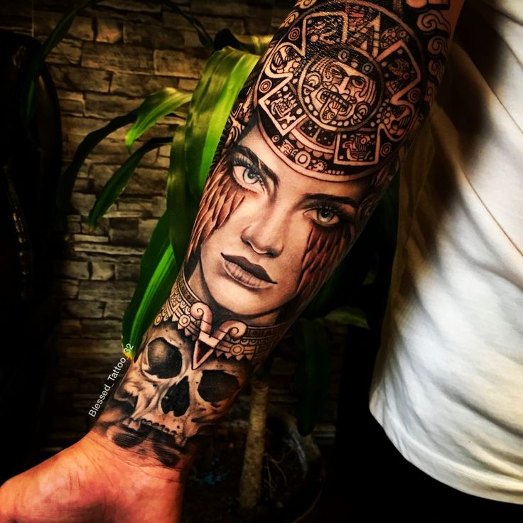 shoulder aztec warrior tattoo