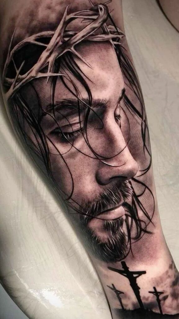 simple jesus tattoo ideas