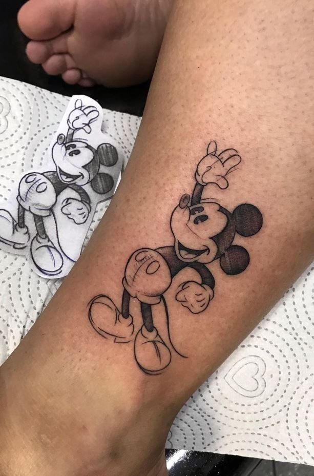 simple mickey mouse tattoo