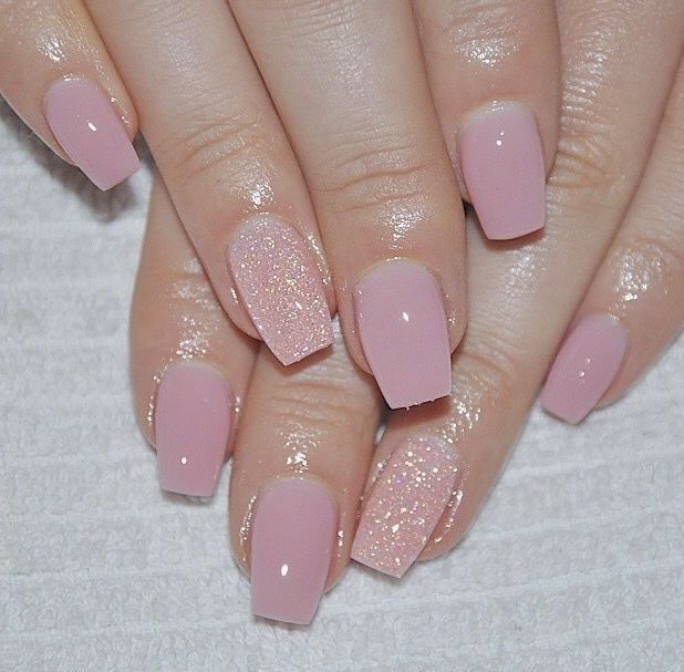 simple pink and white nail design