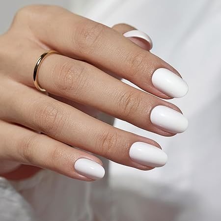 simple white nail design

