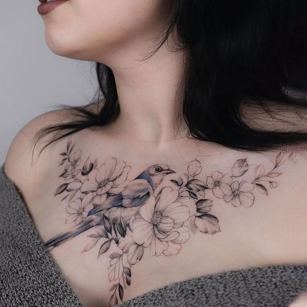 small butterfly tattoo breast