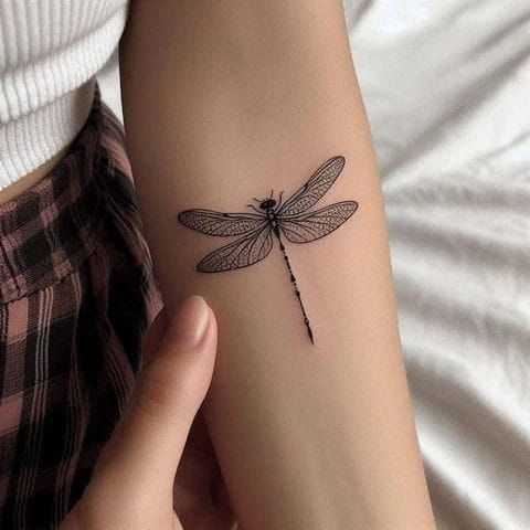 small elegant dragonfly tattoos