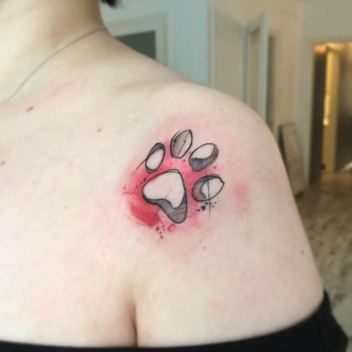 small paw print tattoo ideas