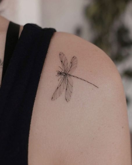 small small elegant dragonfly tattoos