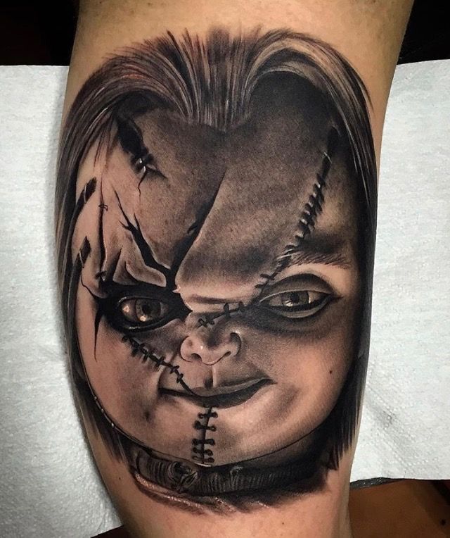 stencil chucky tattoo designs