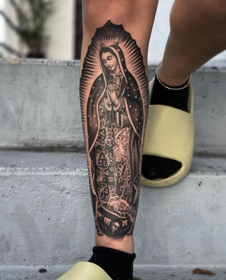 traditional virgin mary tattoo