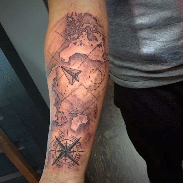 treasure map tattoo