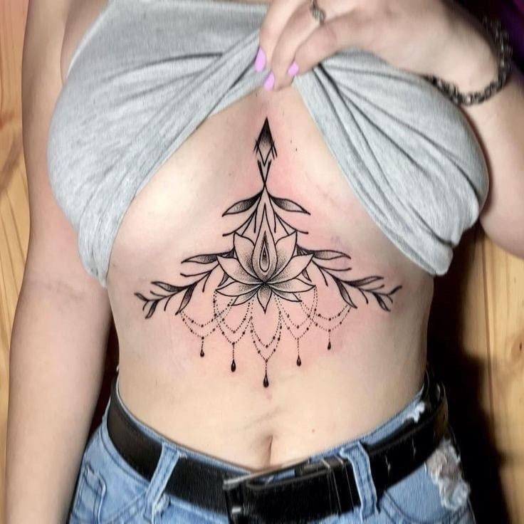 under boob tattoo idea with meaning