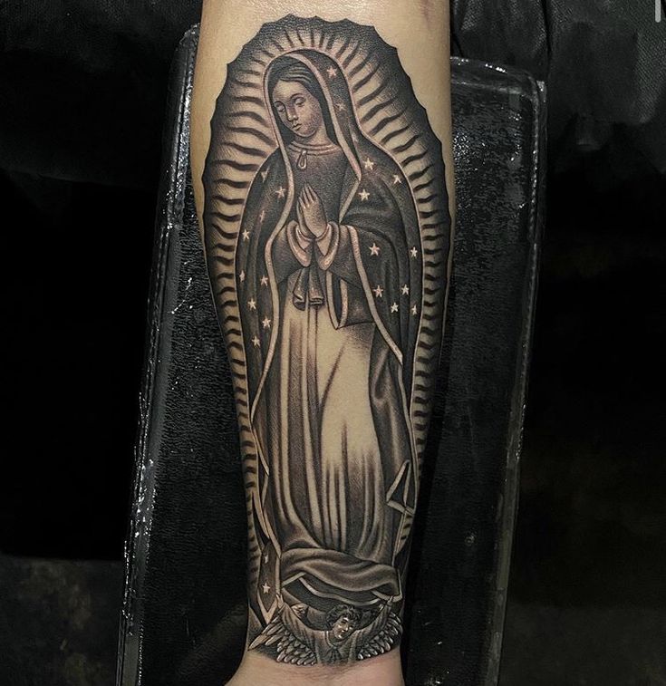 virgin mary tattoo drawing