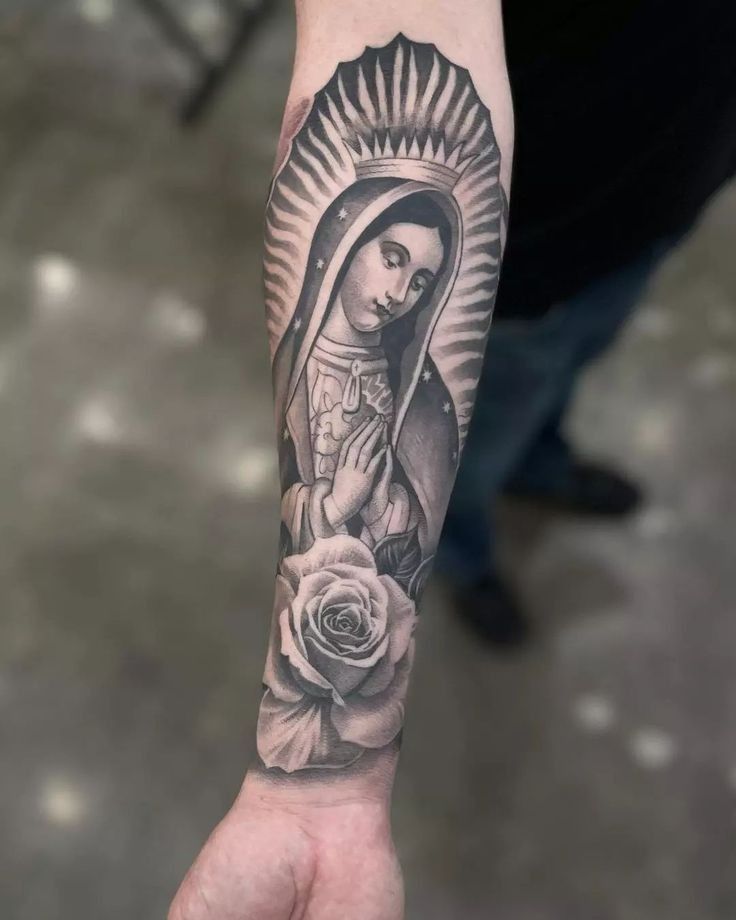 virgin mary tattoo stencil