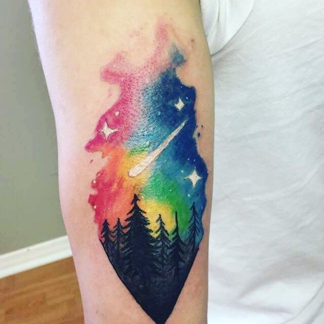 watercolor rainbow tattoo ideas