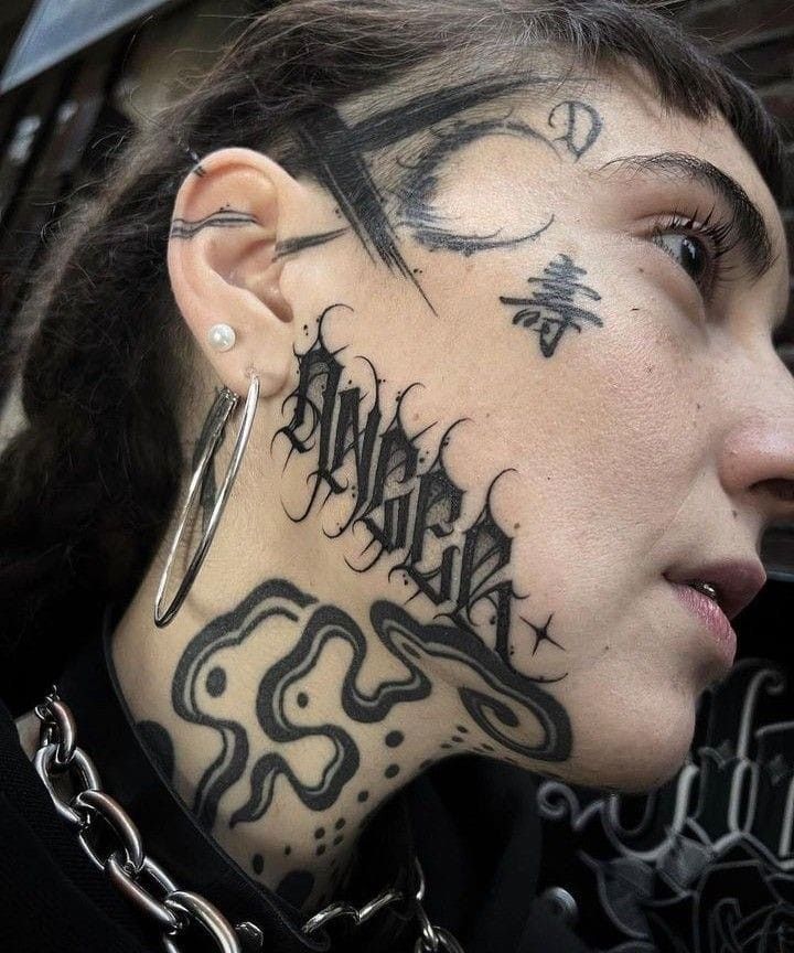 woman face tattoo ideas