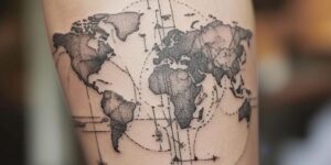 world map tatto