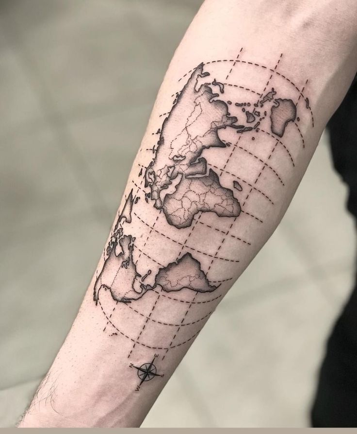 world map tattoo