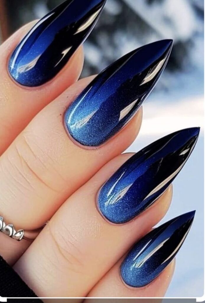 black and blue nail