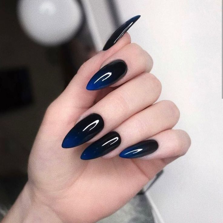 black and blue nail art