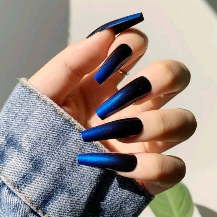 black and blue nail designs