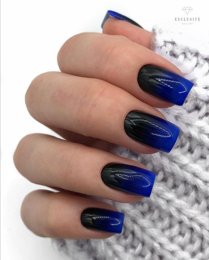 black and blue nail ideas