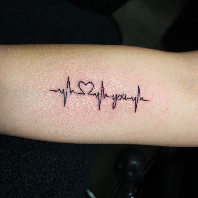 heartbeat tattoo with name