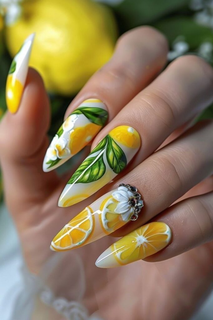 lime green nail art

