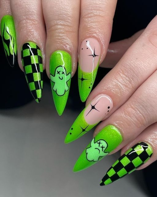 lime green nail design

